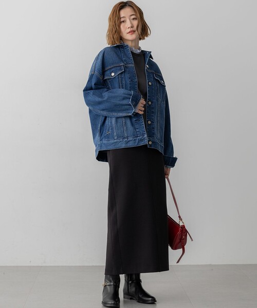 RED CARD TOKYO（レッドカード）の「オーバーサイズ デニム ジャケット（デニムジャケット・レディース・ネイビー系/ターコイズブルー系/ダルブルー系/ライトグレー系・38/36）」の21枚目の写真