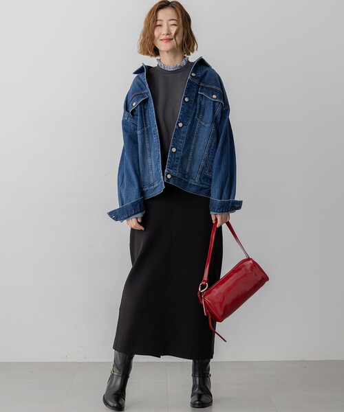 RED CARD TOKYO（レッドカード）の「オーバーサイズ デニム ジャケット（デニムジャケット・レディース・ネイビー系/ターコイズブルー系/ダルブルー系/ライトグレー系・38/36）」の22枚目の写真