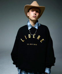 LIBERE リベーレ / LOGO CREWNECK SWEAT ビッグシルエットロゴ刺繍クルーネックスウェット / 255218-255219