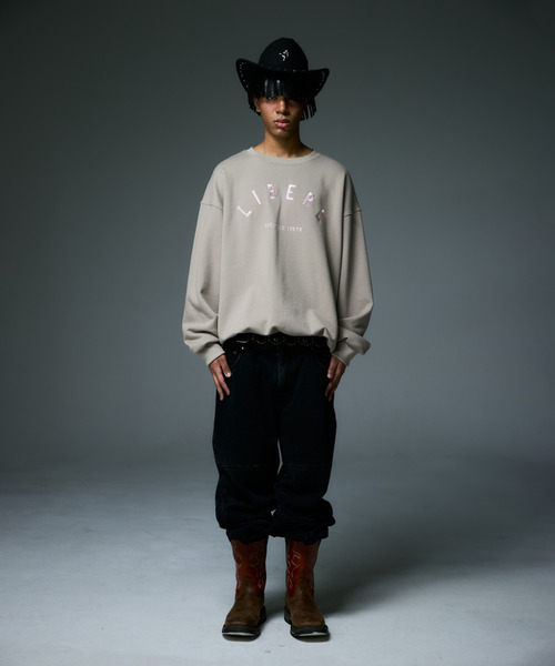 LIBERE（リベーレ）の「LIBERE リベーレ / LOGO CREWNECK SWEAT ビッグシルエットロゴ刺繍クルーネックスウェット / 255218-255219（スウェット・メンズ・ブラック/ブラウン・MEDIUM/LARGE）」の13枚目の写真