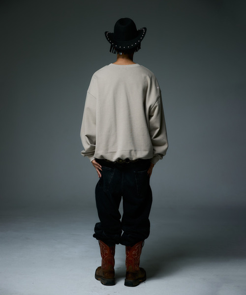 LIBERE（リベーレ）の「LIBERE リベーレ / LOGO CREWNECK SWEAT ビッグシルエットロゴ刺繍クルーネックスウェット / 255218-255219（スウェット・メンズ・ブラック/ブラウン・MEDIUM/LARGE）」の15枚目の写真