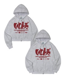 VIDEO JOCKEYWA HAMKKE HOOD ZIP-UP / フロントロゴデザイン ダブルジップパーカー