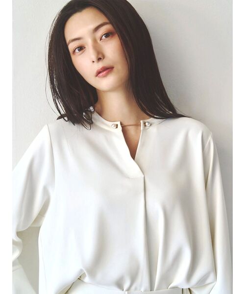 TONAL(トーナル)の「パールバーブラウス(シャツ/ブラウス・レディース・ブラック/オフホワイト・MEDIUM)」の16枚目の写真