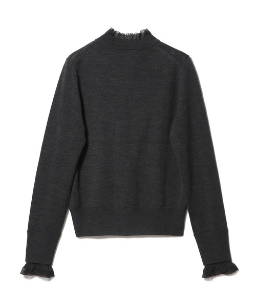 ESTNATION / スモッキングフリルネックニット（ニット/セーター