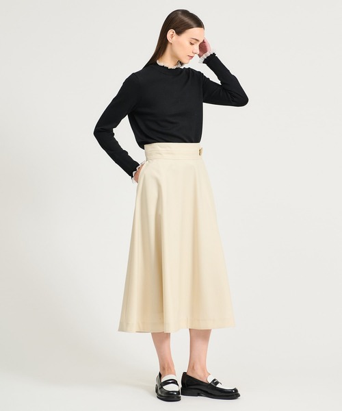 ESTNATION / スモッキングフリルネックニット（ニット/セーター