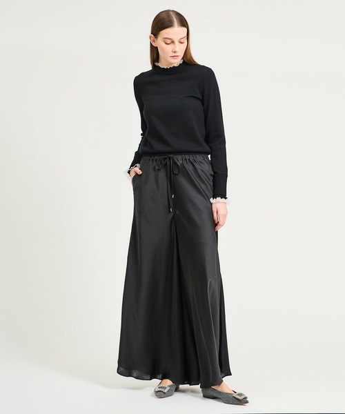 ESTNATION / スモッキングフリルネックニット（ニット/セーター