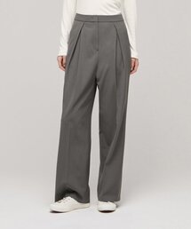 MUSINSA STANDARD WOMAN（ムシンサスタンダードウーマン）の「WOMENS LIGHTWEIGHT OVERLAP PLEATED SLACKS [WARM GRAY]（スラックス・レディース）」