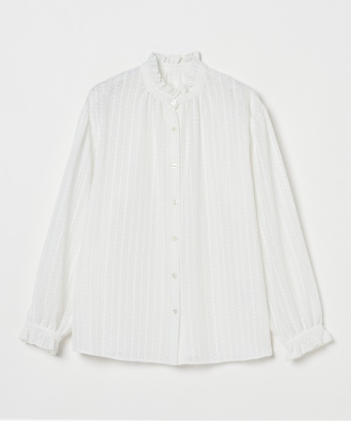 HELIOPOLE(エリオポール)の「RACE FRILL COLLAR BLOUSE(シャツ/ブラウス・レディース・ブラック/ホワイト・38)」の9枚目の写真
