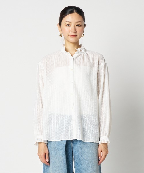 HELIOPOLE(エリオポール)の「RACE FRILL COLLAR BLOUSE(シャツ/ブラウス・レディース・ブラック/ホワイト・38)」の10枚目の写真