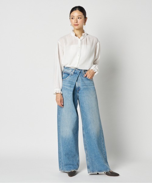 HELIOPOLE(エリオポール)の「RACE FRILL COLLAR BLOUSE(シャツ/ブラウス・レディース・ブラック/ホワイト・38)」の14枚目の写真