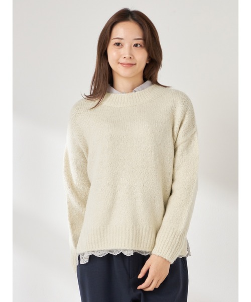 ボトルネックニットプルオーバー