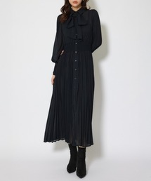 ラインフラワーボウタイワンピース 秋服 冬服