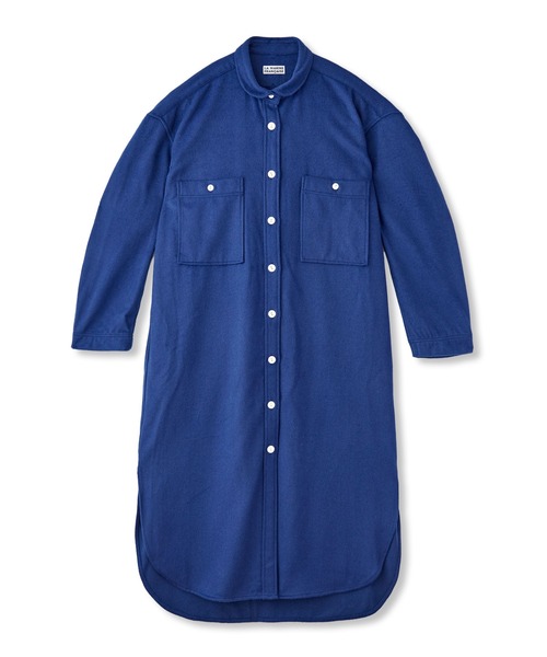 LA MARINE FRANCAISE（マリン フランセーズ）の「ウールジャージーシャツワンピース（ワンピース・レディース・ベージュ/ネイビー/ブルー・FREE）」の6枚目の写真