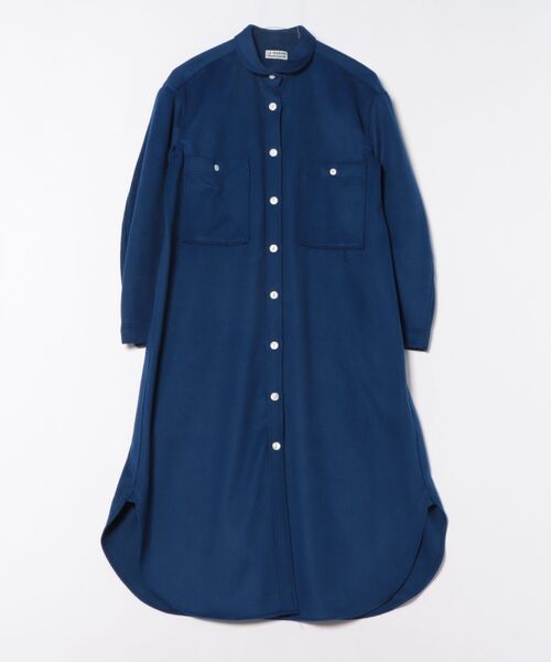 LA MARINE FRANCAISE（マリン フランセーズ）の「ウールジャージーシャツワンピース（ワンピース・レディース・ベージュ/ネイビー/ブルー・FREE）」の12枚目の写真