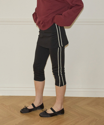 Line Point Skirt Pants_ Black