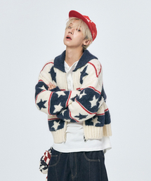 SCHISM INDUCING（スキズムインデューシング）の「STARS COWICHAN ZIP CARDIGAN NAVY（カーディガン/ボレロ・メンズ）」