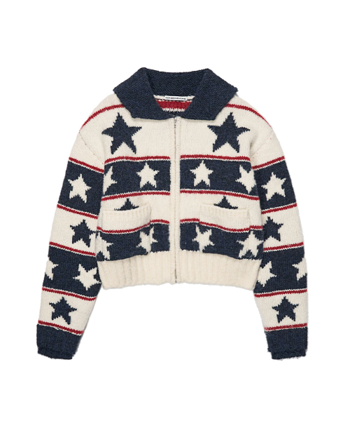 SCHISM INDUCING(スキズムインデューシング)の「STARS COWICHAN ZIP CARDIGAN NAVY(カーディガン/ボレロ・レディース・その他・OS)」の2枚目の写真