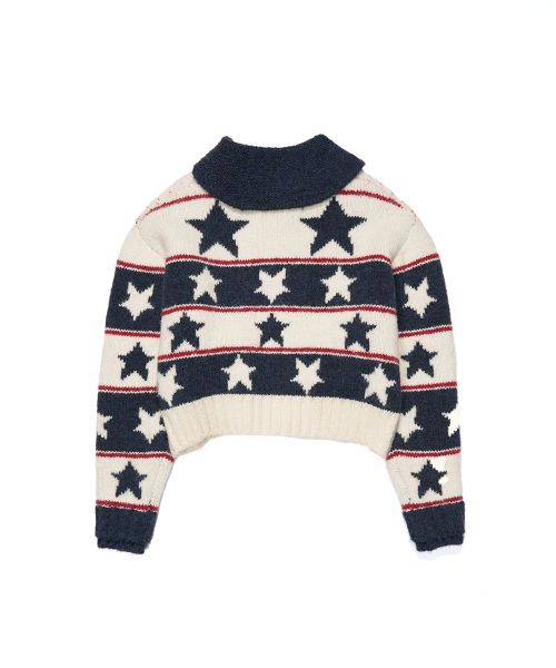 SCHISM INDUCING(スキズムインデューシング)の「STARS COWICHAN ZIP CARDIGAN NAVY(カーディガン/ボレロ・レディース・その他・OS)」の3枚目の写真