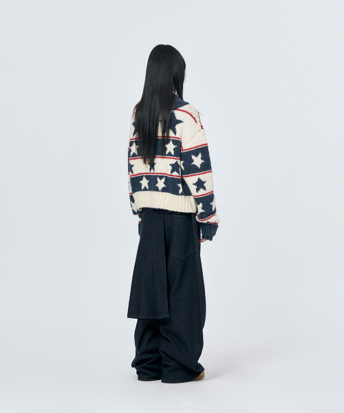 SCHISM INDUCING(スキズムインデューシング)の「STARS COWICHAN ZIP CARDIGAN NAVY(カーディガン/ボレロ・レディース・その他・OS)」の8枚目の写真