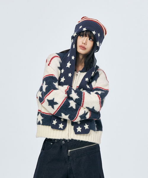 SCHISM INDUCING(スキズムインデューシング)の「STARS COWICHAN ZIP CARDIGAN NAVY(カーディガン/ボレロ・レディース・その他・OS)」の10枚目の写真