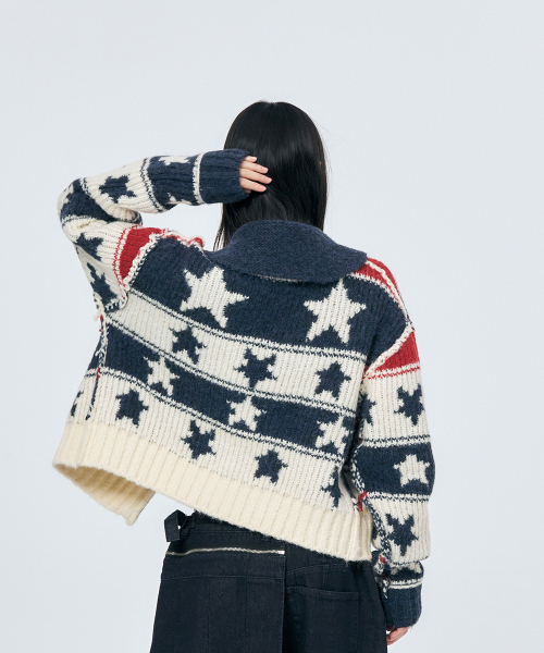 SCHISM INDUCING(スキズムインデューシング)の「STARS COWICHAN ZIP CARDIGAN NAVY(カーディガン/ボレロ・レディース・その他・OS)」の12枚目の写真