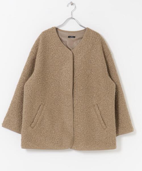 ITEMS URBANRESEARCH(アイテムズ アーバンリサーチ)の「ボアジャケット(ノーカラージャケット・レディース・グレー/ライトブラウン/オフホワイト・FREE)」の21枚目の写真