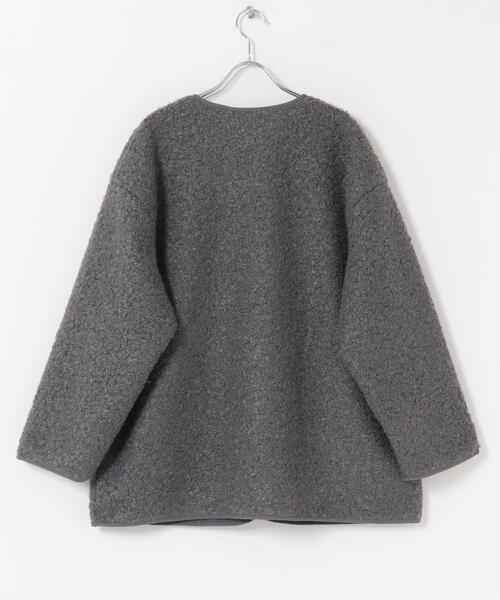 ITEMS URBANRESEARCH(アイテムズ アーバンリサーチ)の「ボアジャケット(ノーカラージャケット・レディース・グレー/ライトブラウン/オフホワイト・FREE)」の6枚目の写真