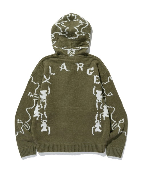 XLARGE(エクストララージ)の「JACQUARD FUZZY ZIP UP HOODED SWEATER(ニット/セーター・メンズ・ブラック/オリーブ/ブルー・S/M/L/XL)」の15枚目の写真
