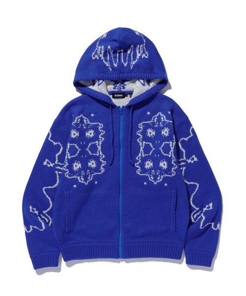 JACQUARD FUZZY ZIP UP HOODED SWEATER（ニット/セーター）｜XLARGE