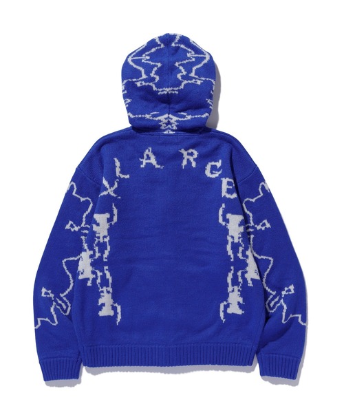 ゆるり JACQUARD FUZZY ZIP UP HOODED SWEATER（ニット/セーター）｜XLARGE