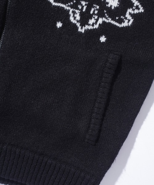 XLARGE(エクストララージ)の「JACQUARD FUZZY ZIP UP HOODED SWEATER(ニット/セーター・メンズ・ブラック/オリーブ/ブルー・S/M/L/XL)」の7枚目の写真