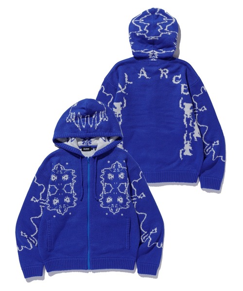 XLARGE(エクストララージ)の「JACQUARD FUZZY ZIP UP HOODED SWEATER(ニット/セーター・メンズ・ブラック/オリーブ/ブルー・S/M/L/XL)」の19枚目の写真