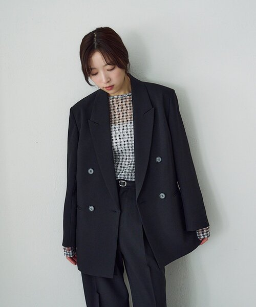 SHENERY(シーナリー)の「トロテーラードジャケット(テーラードジャケット・レディース・ブラック/ローズ/ベージュ・FREE)」の2枚目の写真