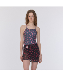 LOOP&LOOP（ループアンドループ）の「メッシュカバーアップラップスカート【ロッジドットダークグレー】（スカート）」