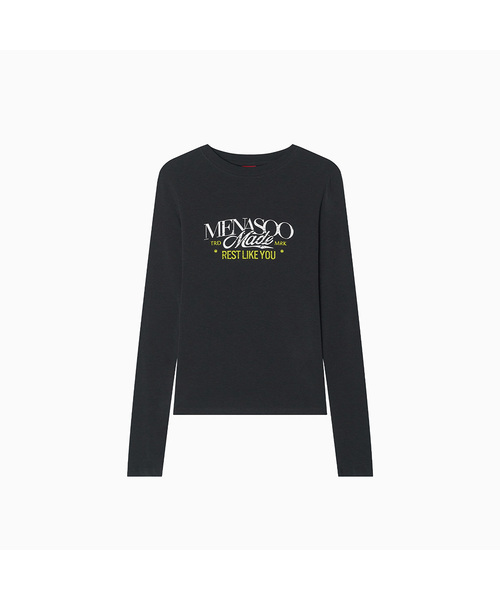 MENASOO(ミナス)の「MNS Soft Fitted Long T Shirt_Charcoal(Tシャツ/カットソー・レディース・ダークグレー・F)」の1枚目の写真