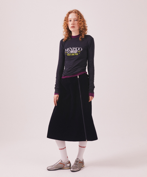 MENASOO(ミナス)の「MNS Soft Fitted Long T Shirt_Charcoal(Tシャツ/カットソー・レディース・ダークグレー・F)」の10枚目の写真