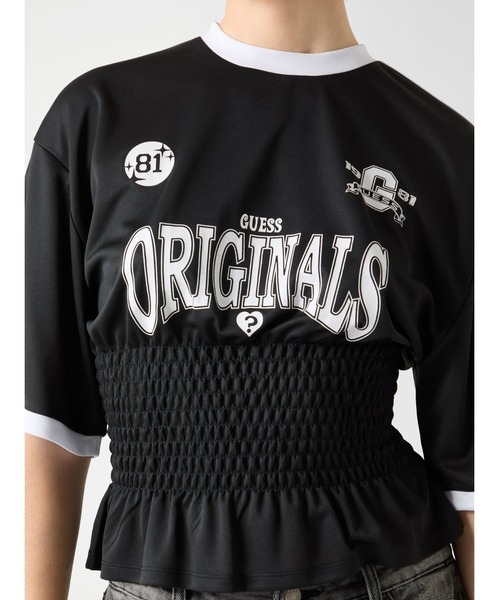 Guess(ゲス)の「GUESS Originals Shirred Printed Sports Tee Tシャツ(Tシャツ/カットソー・レディース・ブラック・SMALL/X-SMALL/MEDIUM)」の5枚目の写真