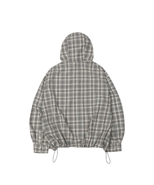 SECONDMONO（セカンドモノローグ）の「Check Snap Hooded Jacket [BEIGE]_SEJK011BEIGE（ナイロンジャケット・レディース・その他・SMALL/MEDIUM/LARGE/X-SMALL）」の2枚目の写真