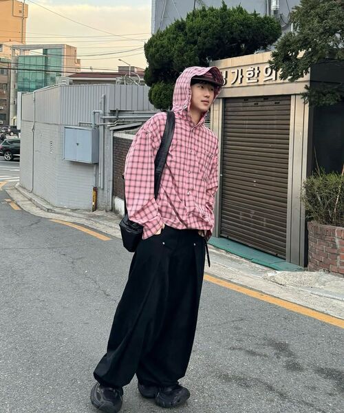 SECONDMONO（セカンドモノローグ）の「Check Snap Hooded Jacket [BEIGE]_SEJK011BEIGE（ナイロンジャケット・レディース・その他・SMALL/MEDIUM/LARGE/X-SMALL）」の14枚目の写真