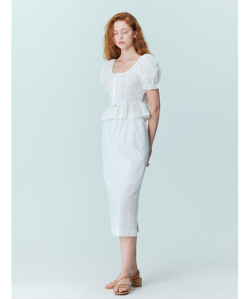 OPENING SUNSHINE(オープニングサンシャイン)の「フラワー刺繍Hラインロングスカートホワイト(スカート・レディース・その他・MEDIUM/SMALL)」の5枚目の写真