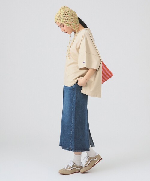 Ray BEAMS（レイビームス）の「ポンポン ボンネット帽（ニットキャップ/ビーニー・レディース・ダークブラウン/イエロー/サックスブルー・ONE SIZE）」の8枚目の写真