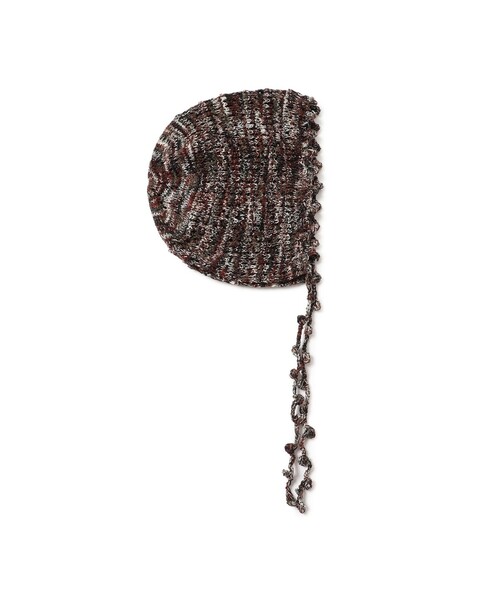 Ray BEAMS（レイビームス）の「ポンポン ボンネット帽（ニットキャップ/ビーニー・レディース・ダークブラウン/イエロー/サックスブルー・ONE SIZE）」の11枚目の写真