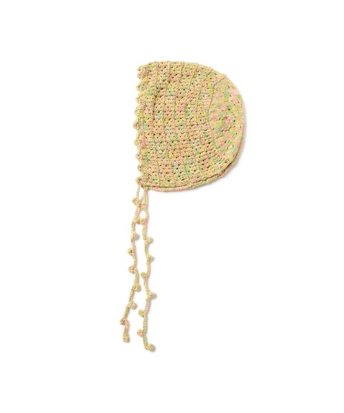 Ray BEAMS（レイビームス）の「ポンポン ボンネット帽（ニットキャップ/ビーニー・レディース・ダークブラウン/イエロー/サックスブルー・ONE SIZE）」の12枚目の写真