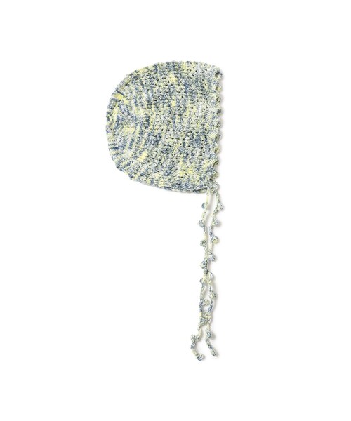 Ray BEAMS（レイビームス）の「ポンポン ボンネット帽（ニットキャップ/ビーニー・レディース・ダークブラウン/イエロー/サックスブルー・ONE SIZE）」の5枚目の写真