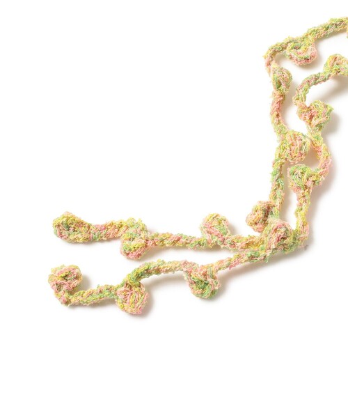 Ray BEAMS（レイビームス）の「ポンポン ボンネット帽（ニットキャップ/ビーニー・レディース・ダークブラウン/イエロー/サックスブルー・ONE SIZE）」の6枚目の写真