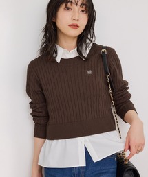 VIS | 【美得】ハイゲージケーブシャツドッキングプルオーバー(ニット/セーター)