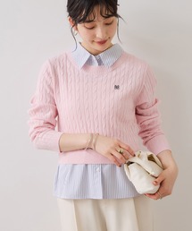 VIS | 【美得】ハイゲージケーブシャツドッキングプルオーバー(ニット/セーター)