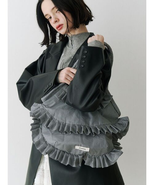 jouetie（ジュエティ）の「パターンフリルトートバッグ（トートバッグ・レディース・ブルー/その他1/オフホワイト/レッド/ブラック・FREE）」の6枚目の写真