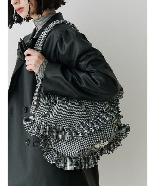 jouetie（ジュエティ）の「パターンフリルトートバッグ（トートバッグ・レディース・ブルー/その他1/オフホワイト/レッド/ブラック・FREE）」の7枚目の写真