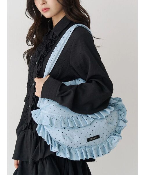 jouetie（ジュエティ）の「パターンフリルトートバッグ（トートバッグ・レディース・ブルー/その他1/オフホワイト/レッド/ブラック・FREE）」の9枚目の写真